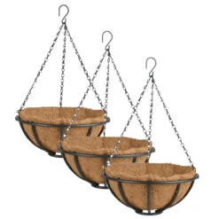 Esschert Design Hanging Basket - Metaal - Zwart - Met Inlegvel - 30 Cm -Bekend Tuinmeubelen Winkel b6d96b91a3e74e93bebe01650129c0e8