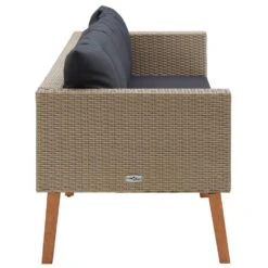 VidaXL Tuinbank 3-zits Met Kussens Poly Rattan Beige -Bekend Tuinmeubelen Winkel bc275b38ab304cd69441a591319b2da8