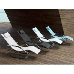 Beliani Tuinligstoel CARANO - Blauw Staal, Textiel -Bekend Tuinmeubelen Winkel bc49f795bcfe402dad1fd3d5652eb9e5