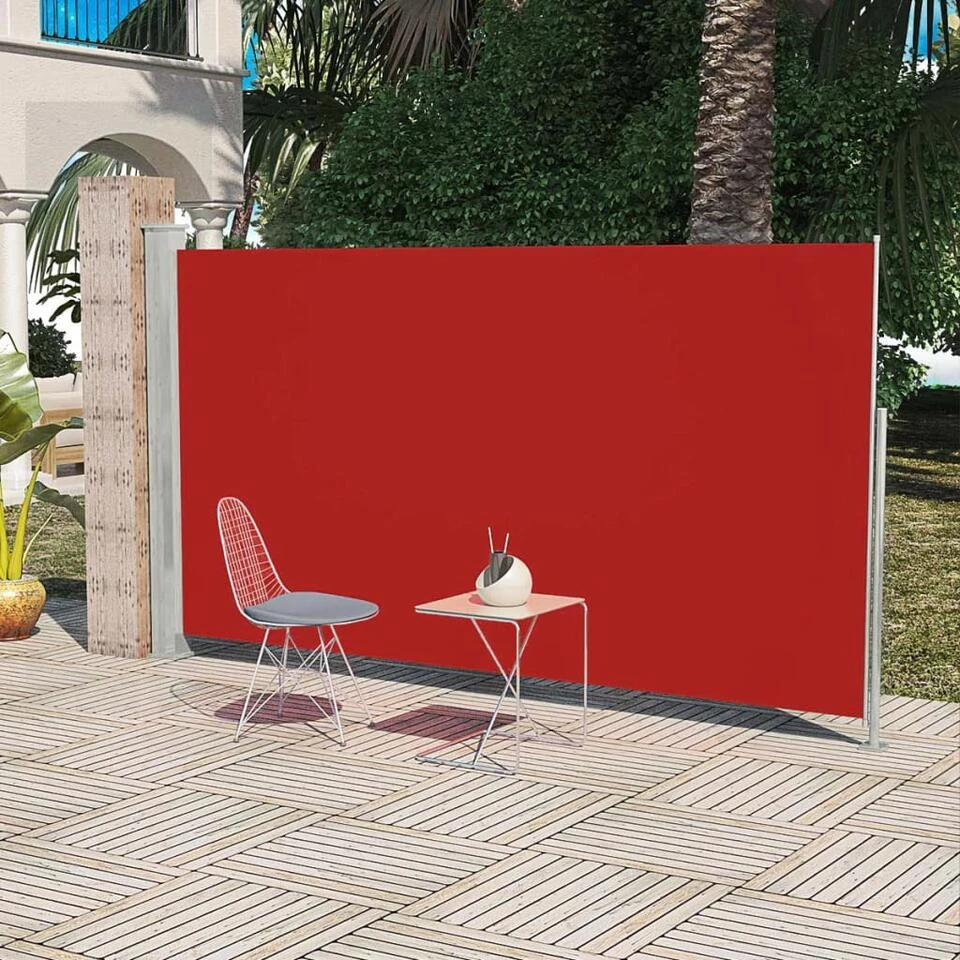VidaXL Wind-/zonnescherm Uittrekbaar 160x300 Cm Rood 3 VidaXL Wind-/zonnescherm Uittrekbaar 160x300 Cm Rood - Afbeelding 2