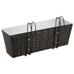VidaXL Balkonplantenbakken 2 St 50 Cm Rattan Zwart -Bekend Tuinmeubelen Winkel d156b23940d34dceb9ef6097ec04c27d