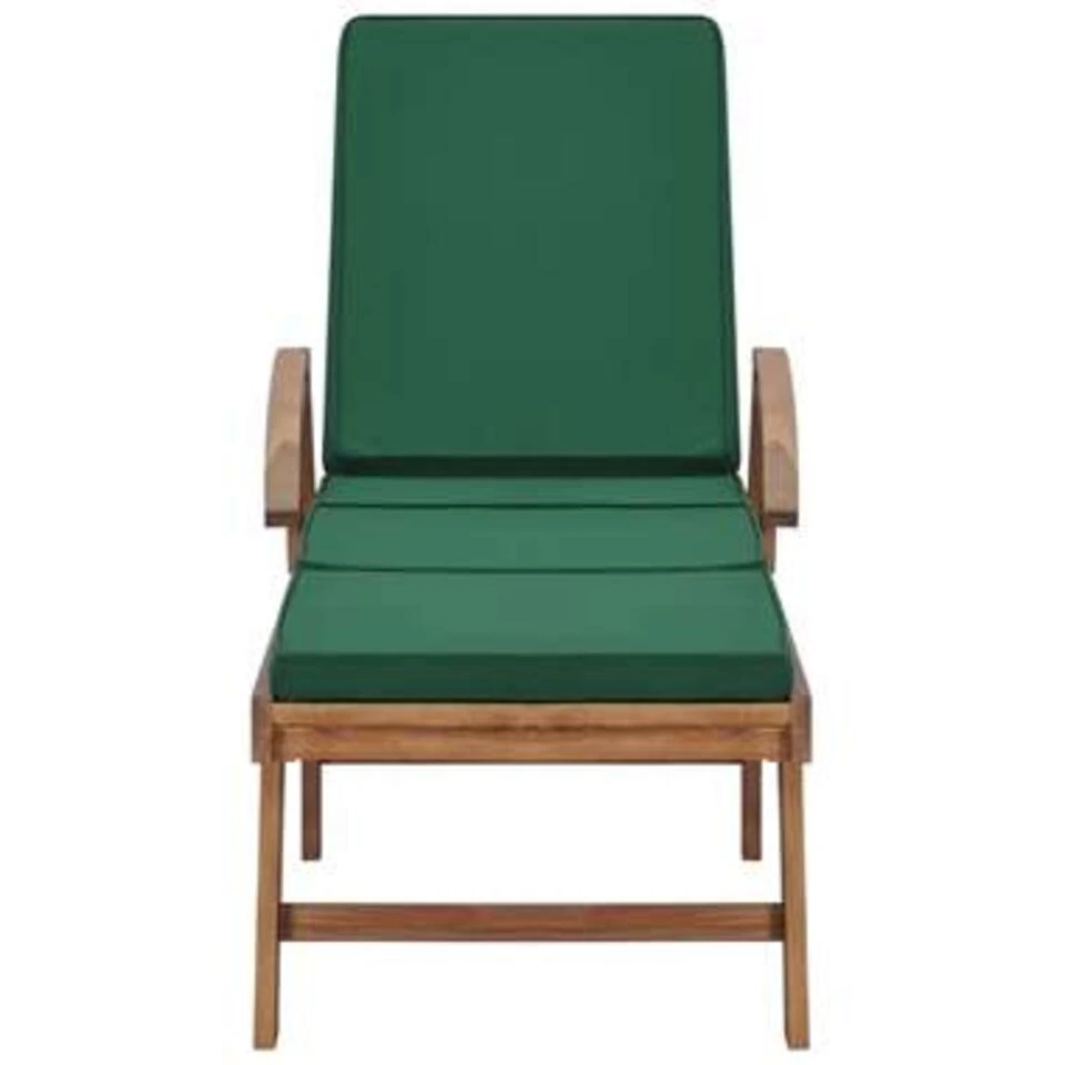 VidaXL Ligbed Met Kussen Massief Teakhout Groen 5 VidaXL Ligbed Met Kussen Massief Teakhout Groen - Afbeelding 3