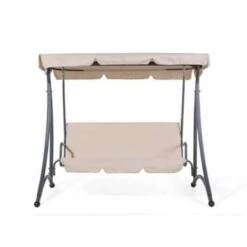 Beliani Schommelbank TEMPLE - Beige Polyester -Bekend Tuinmeubelen Winkel d47c907e1f6649428ea59280b68c1df0