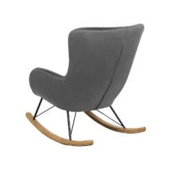 Beliani Schommelstoel ELLAN - Grijs Fluweel -Bekend Tuinmeubelen Winkel e07b31a65adf4d83a55cacac2584e01f