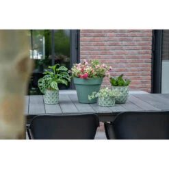 Mega Collections Plantenpot/bloempot - Kunststof - Donkergroen - D26 Cm -Bekend Tuinmeubelen Winkel e71eb5c714914cd0bfa16cdb78c6afcf