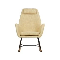 Beliani Schommelstoel ARRIE - Geel Polyester -Bekend Tuinmeubelen Winkel e74ed666beaf475a822ba7d4744b25e3