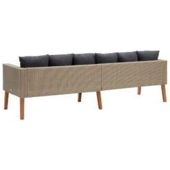 VidaXL Tuinbank 3-zits Met Kussens Poly Rattan Beige -Bekend Tuinmeubelen Winkel ed42d3a9a3914e259cf475f0fd49b379