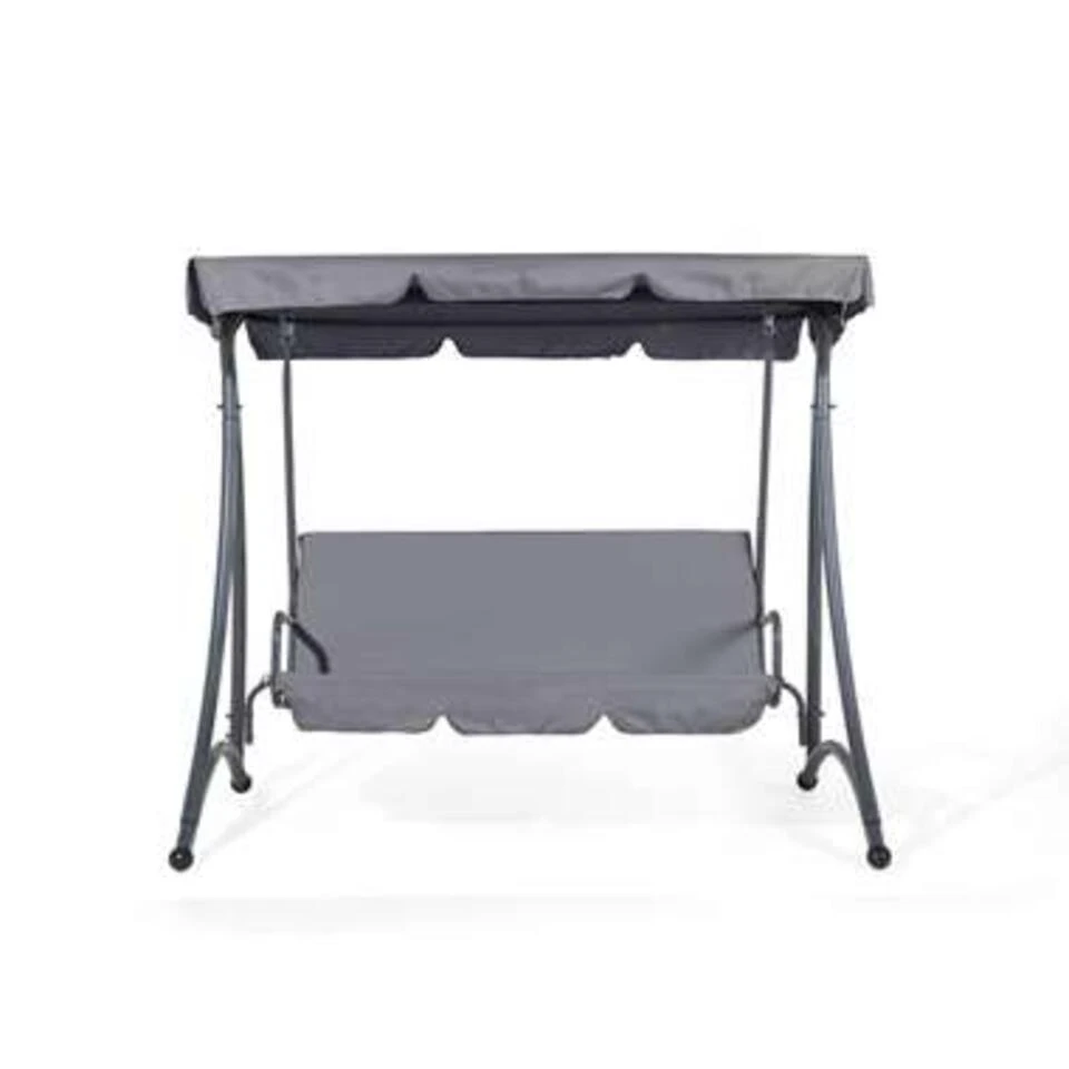 Beliani Schommelbank TEMPLE - Grijs Polyester 4 Beliani Schommelbank TEMPLE - Grijs Polyester - Afbeelding 2