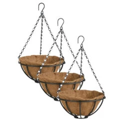Esschert Design Plantenmand - Hanging Basket - Zwart - 25 Cm -Bekend Tuinmeubelen Winkel f16a5555162f4f85b044328ac818b927